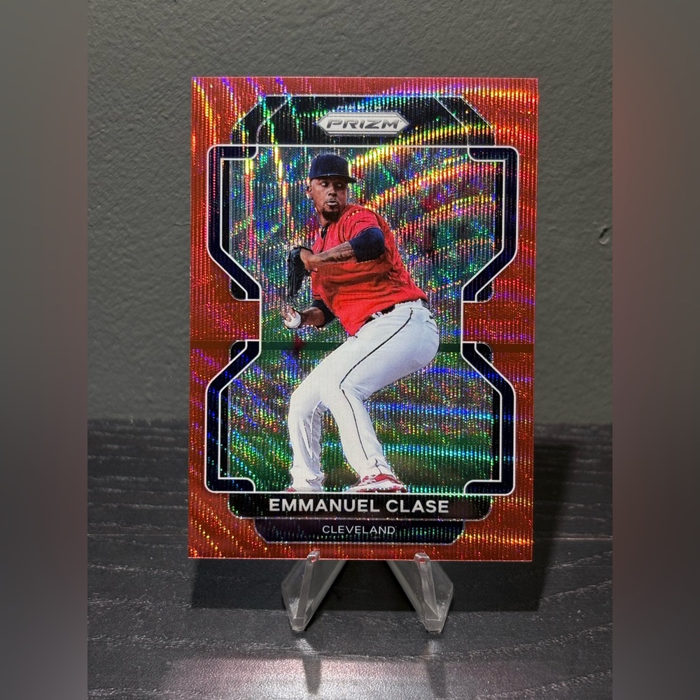 #218 Emmanuel Clase 2022 Panini Prizm - Red Wave Prizm #/99
